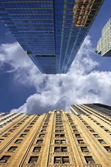 US Metropolitan Cities Prints: Skyscraper against the cloudy sky