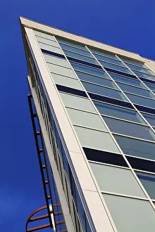 Contemporary Cityscape Image Prints: Skyscraper looking in the sky