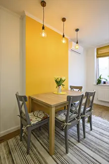 Deserted Living Space Prints: Small dining table in cozy well designed dining room