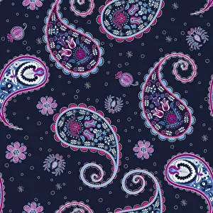 Vector Floral Design Prints: Small floral paisley vector pattern