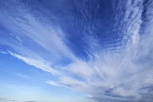 Deserted Daytime Landscape Prints: Small fluffy cirrus clouds