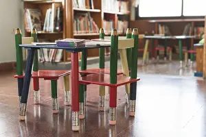 Deserted Library Prints: Small table library