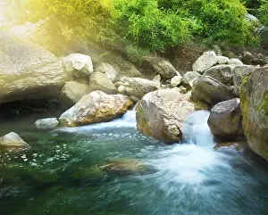 Open Air Landscapes Prints: Small waterfall