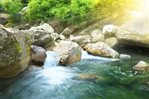 Motion Blur Waterfall Prints: Small waterfall