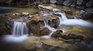 Central European River Landscapes Prints: Small waterfall