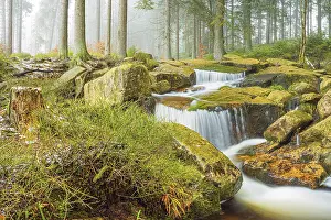 Uninhabited Water Body Europe Prints: Small waterfall, Kalte Bode, Harz