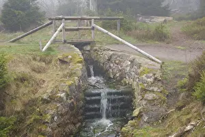 German National Parks List Prints: Small waterfall at the Oderteich