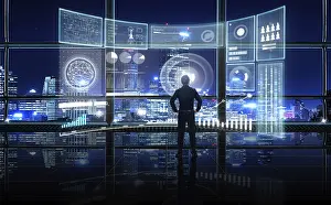 Big Data Analysis Prints: Smart financial analytics working at modern office with big data