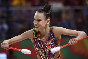 Prints of Sofia, Bulgaria - 15 September, 2022: Darja Varfolomeev of Germany in action during the 39th FIG Rhythmic Gymnastics World Championships Sofia Prints: Rhythmic Gymnastics World Championships Print - Sofia, Bulgaria 2022