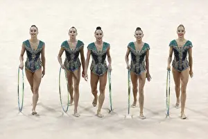 Prints of Sofia, Bulgaria - 16 September, 2018: Team Bulgaria performs during The 2018 Rhythmic Gymnastics World Championships. Group tournament Sofia Prints: Rhythmic Gymnastics Print - Sofia, Bulgaria 2018