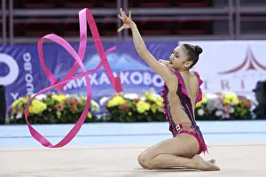 Rhythmic Gymnastics World Cup Prints: Sofia, Bulgaria - 6 May, 2017: Katherine Uchida from Canada performs during Rhythmic Gymnastics World Cup Sofia 2017