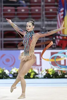 Rhythmic Gymnastics World Cup Prints: Sofia, Bulgaria - 6 May, 2017: Katsiaryna Halkina from Belarus performs during Rhythmic Gymnastics World Cup Sofia 2017