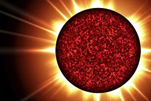 Starry Night Sky Prints: Solar flare in space