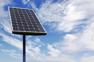 Solar Panel Prints: Solar panel against a cloudy blue sky