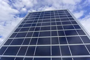 Green Energy Production Prints: Solar panel in sunlight on sky background