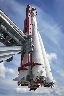 Outer Space Exploration Prints: Space rocket on the launch pad