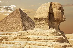 UNESCO World Heritage Site Africa Prints: The Sphinx and the Pyramid of Cheops