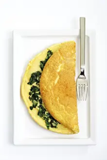 Vegetarian Egg Dish Prints: Spinach omelet