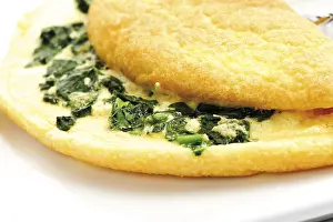 Vegetarian Egg Dish Prints: Spinach omelet