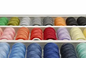 Colorful Threads Prints: Spools of thread in various colours