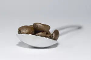 Empty Coffee Cup Prints: Spoon with Coffee Beans
