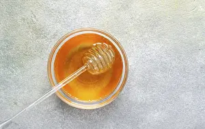 Rustic Breakfast Setup Prints: Spoon with honey, on the table