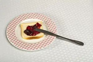 Breakfast Meal Inspiration Prints: Spread jam on bread with knife
