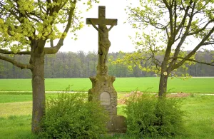 Christian Art Europe Prints: In spring, Crucifix between two trees