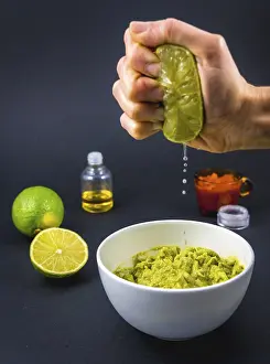 Guacamole Recipe Prints: Squeeze the lime in the avocado