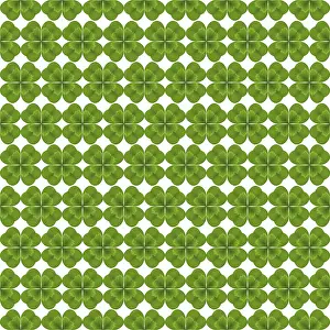 Four Leaf Clover Symbol Prints: St Patrick's Day background vector seamless pattern
