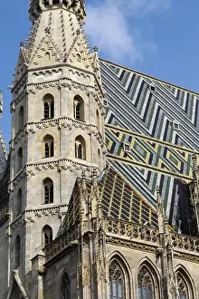 St Stephens Cathedral Vienna Prints: St. Stephen's Cathedral with ornately patterned