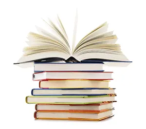 Educational Institution Photo Prints: Stack of books isolated on white background