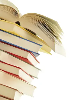 White Background Stack Prints: Stack of books isolated on white background