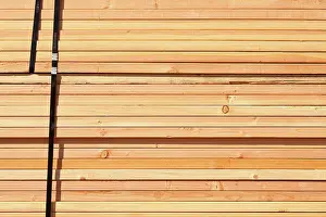 Construction Site Background Prints: Stack of Building Lumber at Construction Site