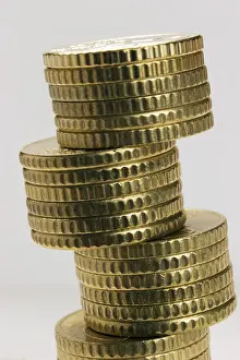 Euro Currency Stack Prints: Stack of coins