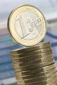 Euro Coin Stack Prints: Stack of coins
