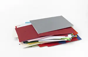 Colorful Stationery Prints: Stack of different coloured envelopes