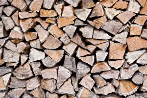 Close Up Firewood Prints: Stack of firewood