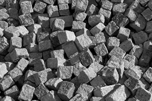 Textured Stone Surface Prints: Stack of paving stones, Upper Austria, Austria