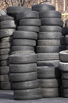 Waste Management Prints: Stack of used tyres