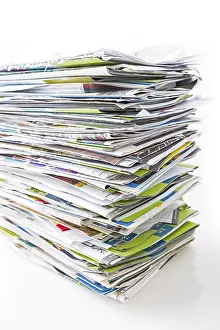 Waste Paper Recycling Prints: Stack of waste paper, old magazines