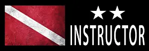 Diver Down Signal Prints: Two Star Instructor, Diver Down Flag