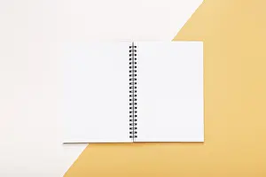Empty Notepad Prints: Stationery elements with empty opened notepad