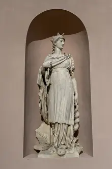 Uninhabited Italian Landmarks Prints: Statue at the Camera di Commercio