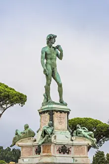 Florence Italy Tourism Prints: Statue of David in Piazza Michelangelo
