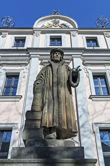 German Memorial Site Prints: Statue of the philosopher Melanchton