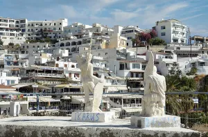 Prints of Statues of Daedalus and Icarus, Agia Galini, Crete, Greece Daedalus Prints: Statues of Daedalus and Icarus Print, Agia Galini, Crete