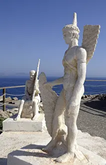 Prints of Statues of Icarus and Daedalus, Agia Galini, Crete, Greece Daedalus Prints: Statues of Icarus and Daedalus Print, Agia Galini, Crete