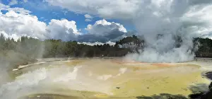 New Zealand Panorama Prints: Steaming Champagne Pool, Hot Spring