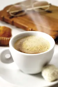 Coffee Nutrition Facts Prints: Steaming cup of coffee